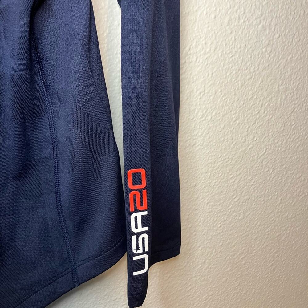 RLX Golf Pullover Ryder Cup Ralph Lauren Womens USA‎ Camo 1/4 Zip Blue Small - Picture 5 of 6